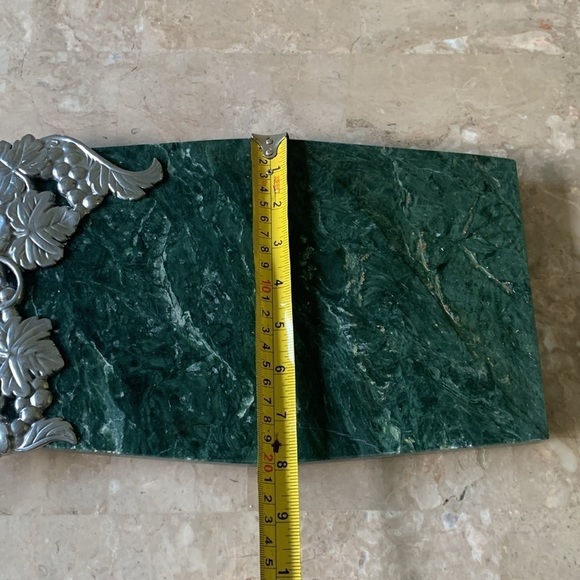 Lenox cheese cutting‎ board grapes vine green silver marble - Picture 3 of 8